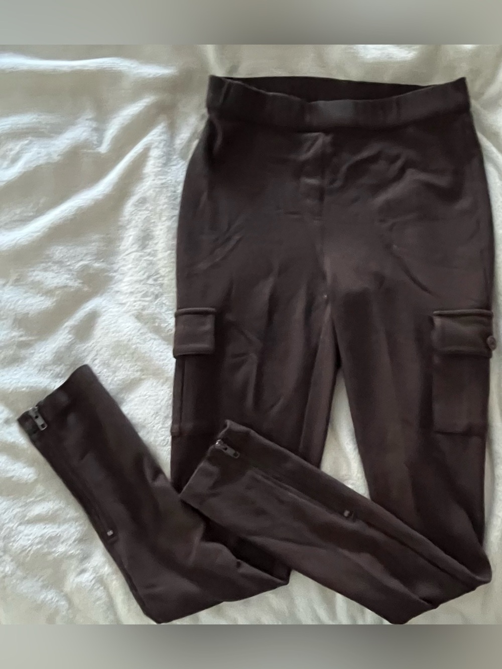 Lisa Rinna Collection Brown Cargo Ponte Joggers